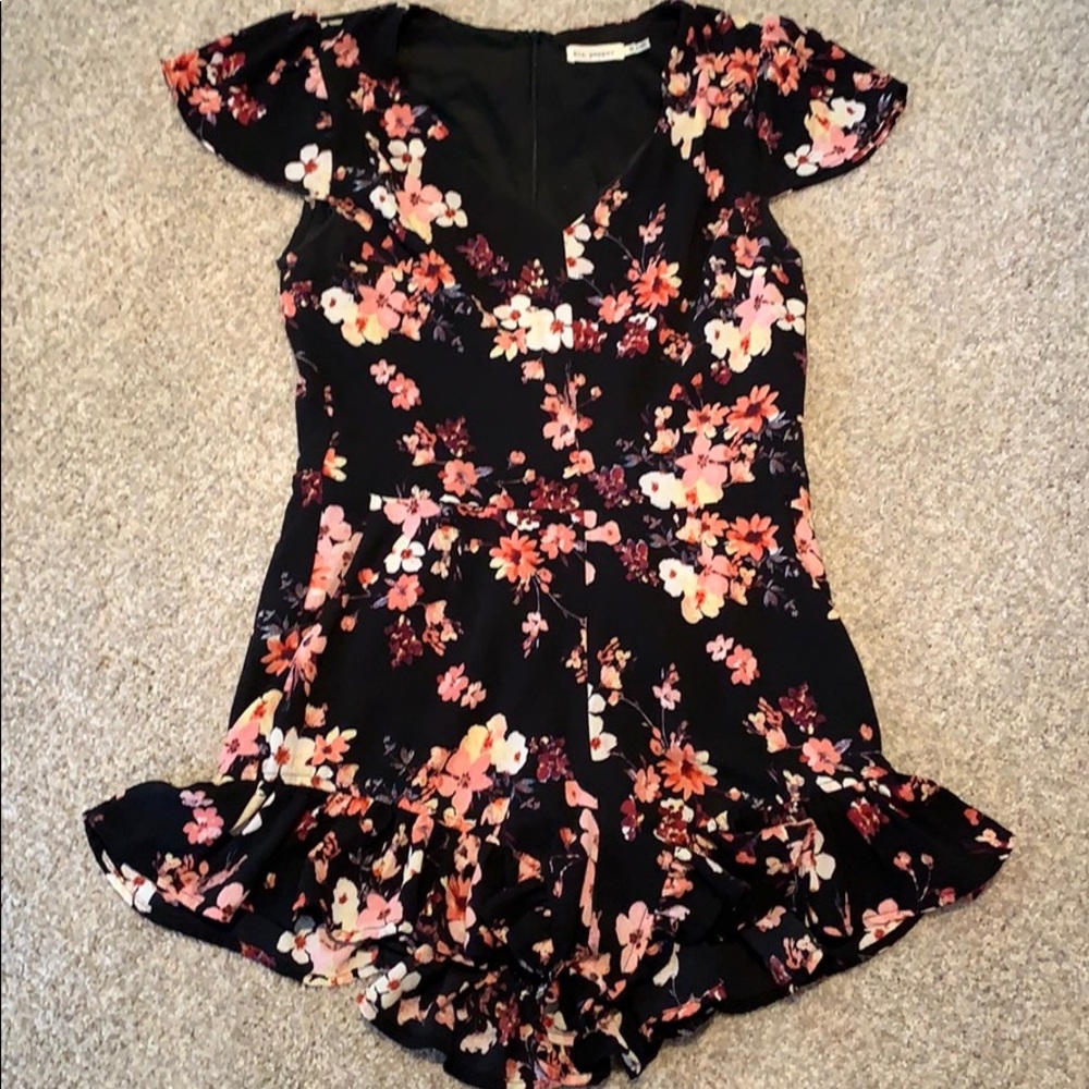 Black Ruffle Romper